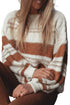Striped Knit Puff Sleeve Casual Sweater